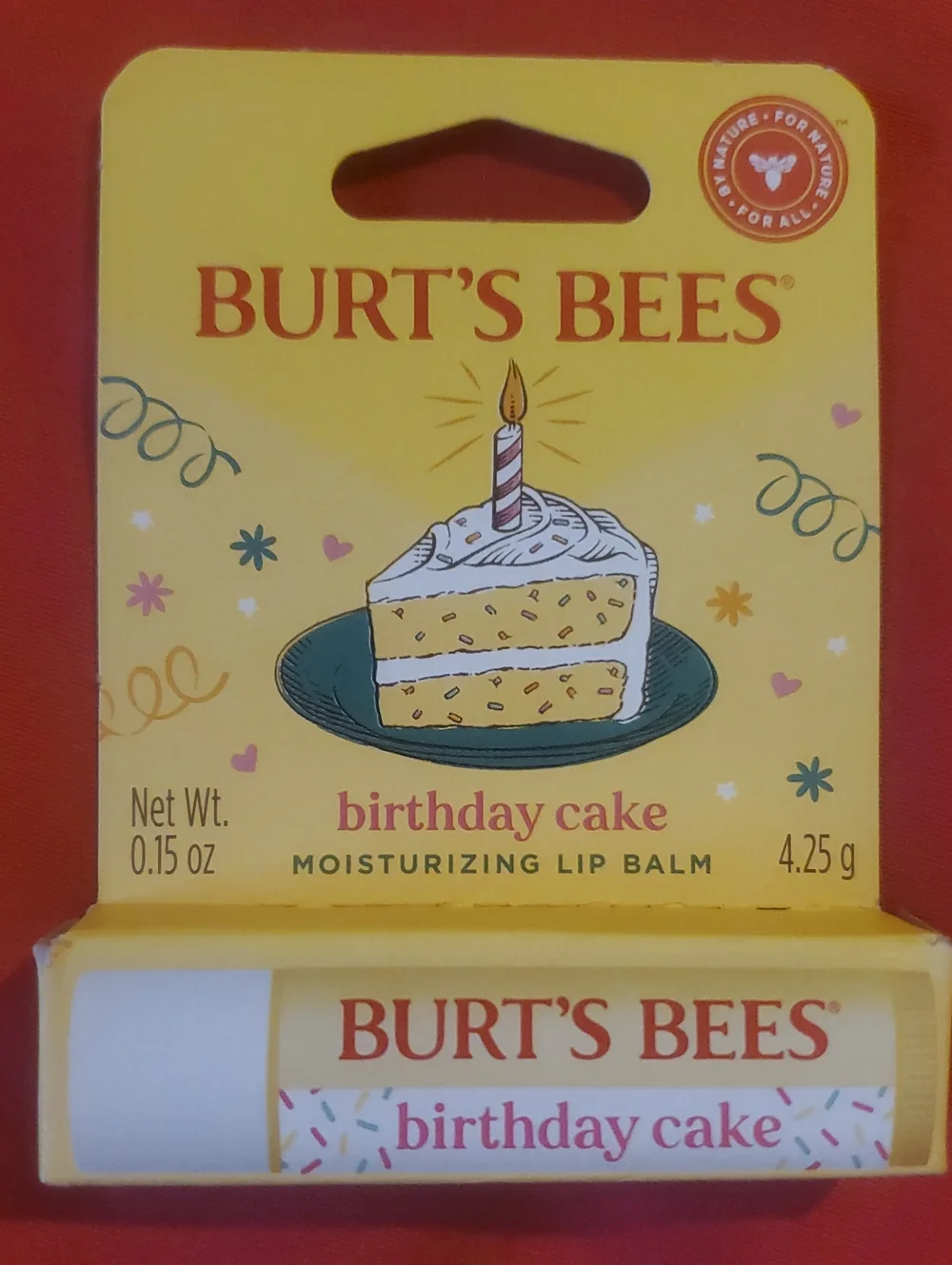 Burt's Bees Birthday Cake Moisturizing Lip Balm New